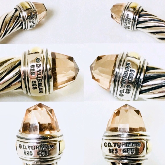 David Yurman 7mm Morganite Cable Cuff Bracelet - Picture 5 of 7